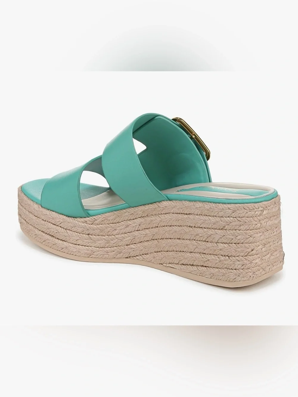 Franco Sarto Taziana Leather Slide Women's  Teal  Blue  Size 10M 26cm